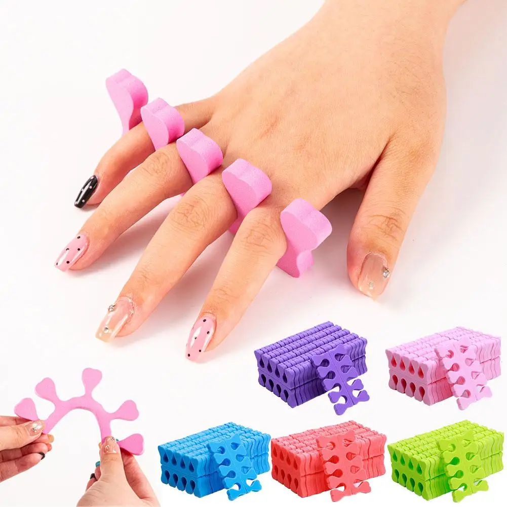 50-Piece Nail Enhancement Tool Set Finger & Toe Splitter Separator Nail Polish & Sponge for Home Beauty Salon Manicure Pedicure