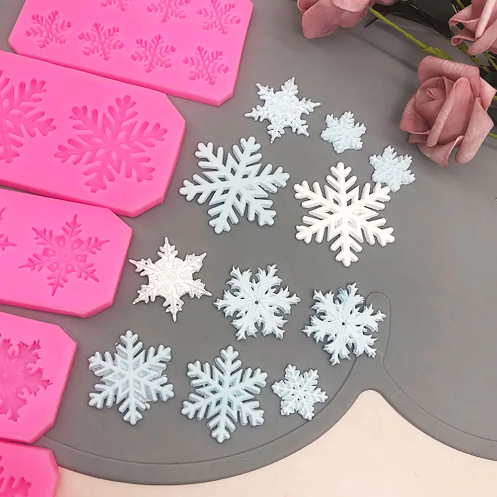 Silicone World Snowflake Silicone Mold DIY Fondant Cake Decoration Molds Christmas Chocolate Baking Tools Resin Clay Mold