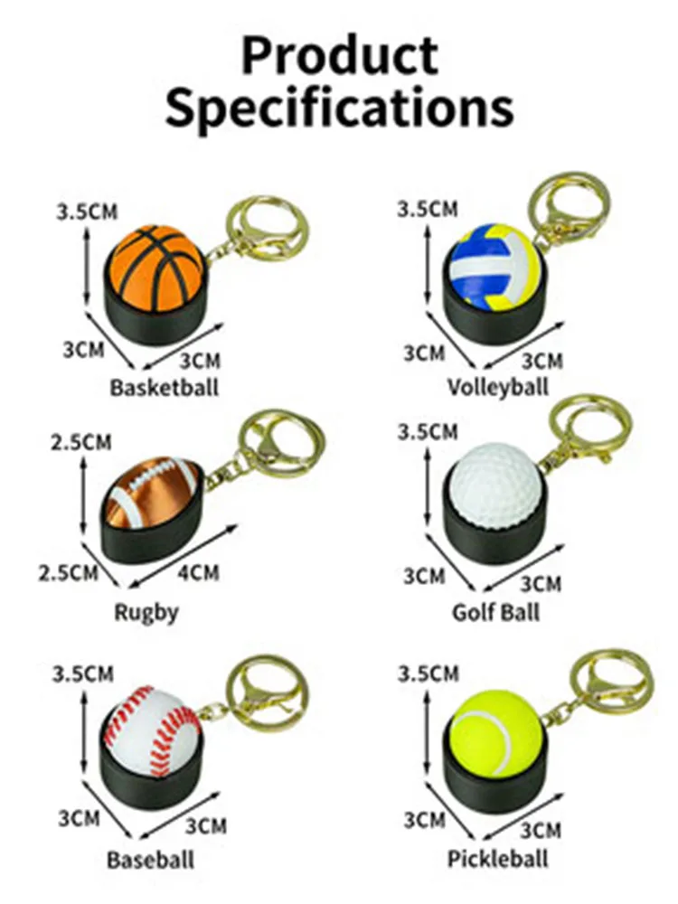 3D-Gedruckter Ball-Press-Schlüsselanhänger Sport-Anhänger Blauer Ball Fußball-Klicker Schlüsselanhänger Entspannungswerkzeug Fidget-Spielzeug Neuheit-Spielzeug – Detail 1