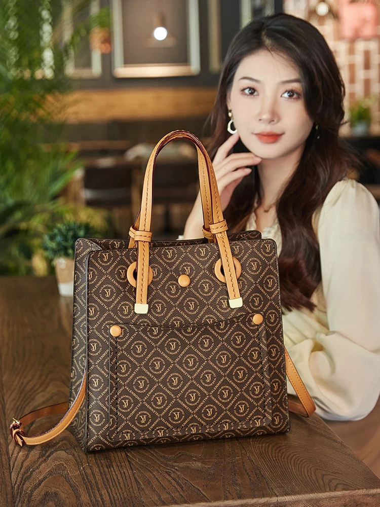 

Гонконгская брендовая женская сумка из натуральной кожи, новинка 2025, модная ручная сумка-тоут, большая вместительная женская наклонная сумка на одно плечо