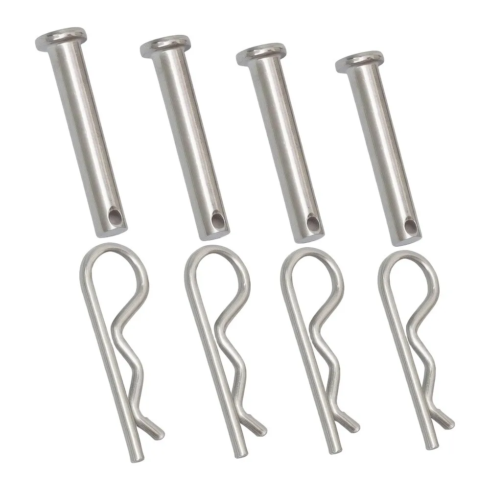 Clevis Pin and Hairpin Clip Kit 12 Pieces Silver Metal Replacement Set for Tractor Hydraulics and Farm Machinery