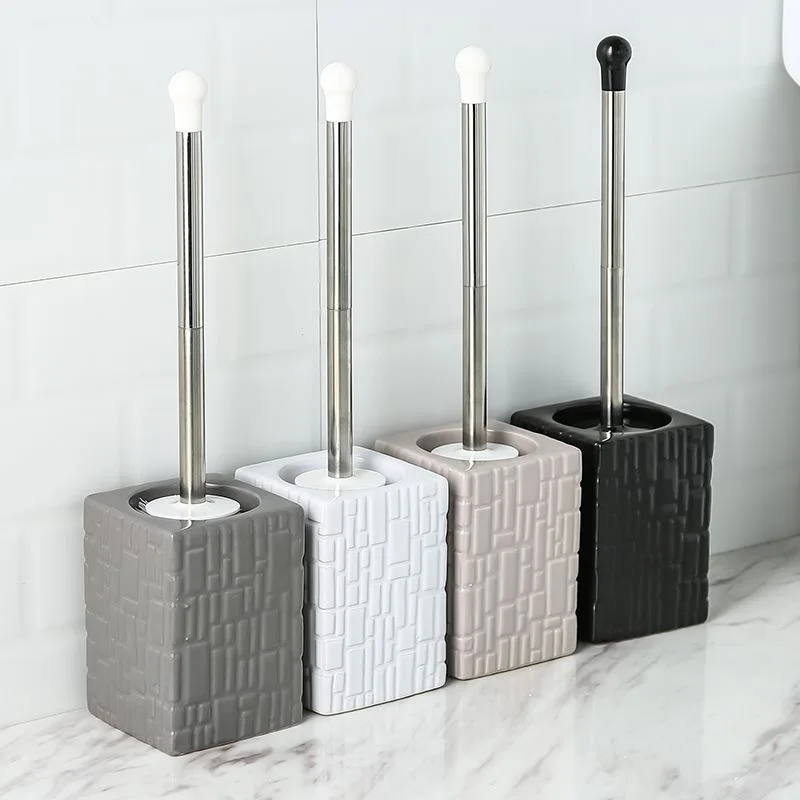 Ceramic toilet brush household no-dead bathroom toilet cleaner Long handle toilet brush set