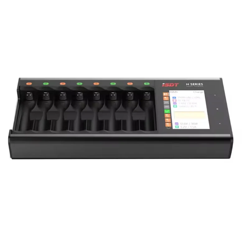 ISDT N8 LCD Display Universal Battery Charger 8-Slot Speedy Smart Battery Fast Charger for Rechargeable Batteries AA AAA Li-lon