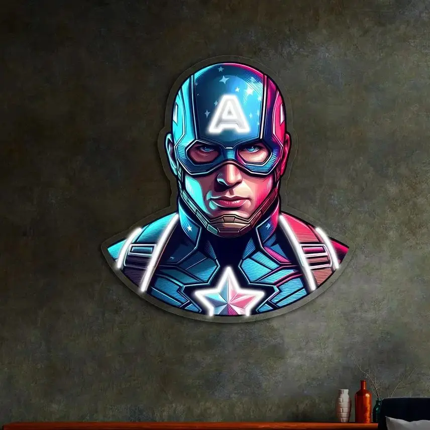 

UV Printed Captain Neon Sign Neon Wall Art Neon Light Sign Custom Neon Sign UV Print Neon Sign Acrylic Neon Sign Housewarming