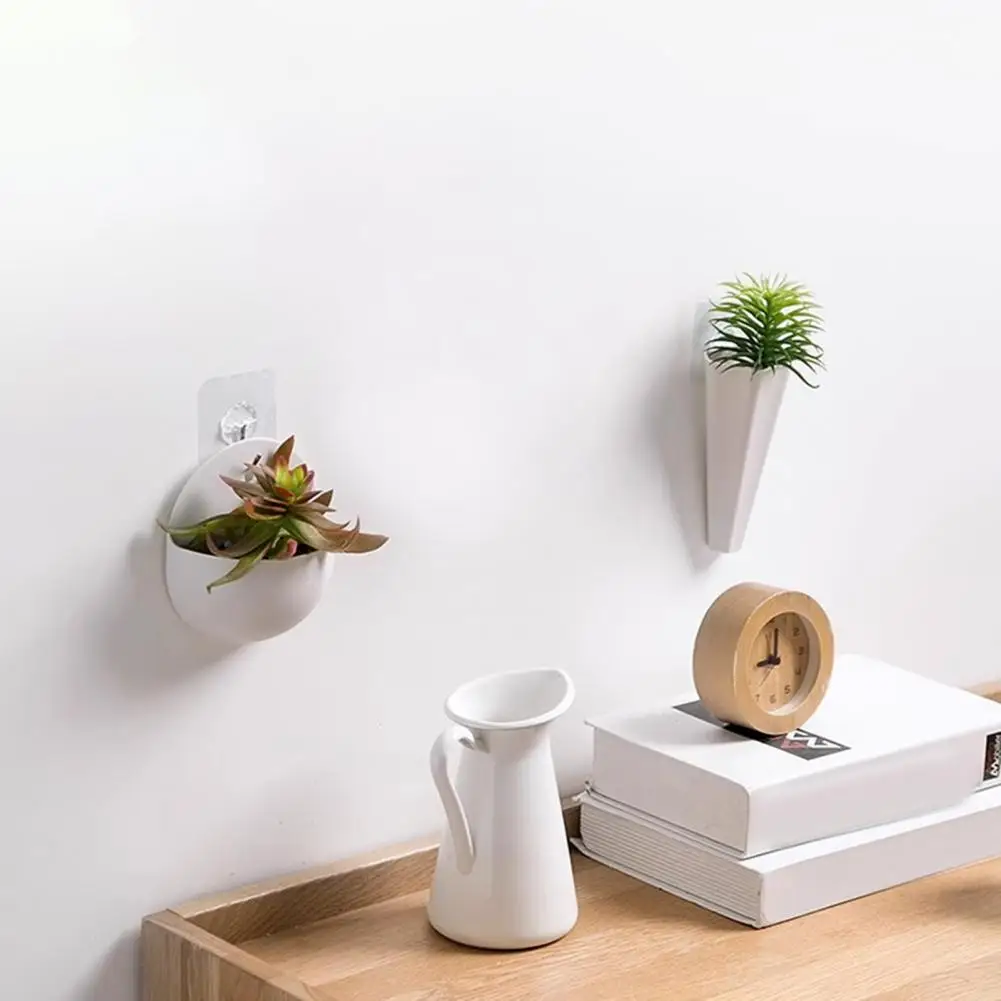 Decorative Wall-mounted Pots Unique Wall-mounted Flower Pot Set for Small Plants Succulents Semi-circular -shaped for Flower