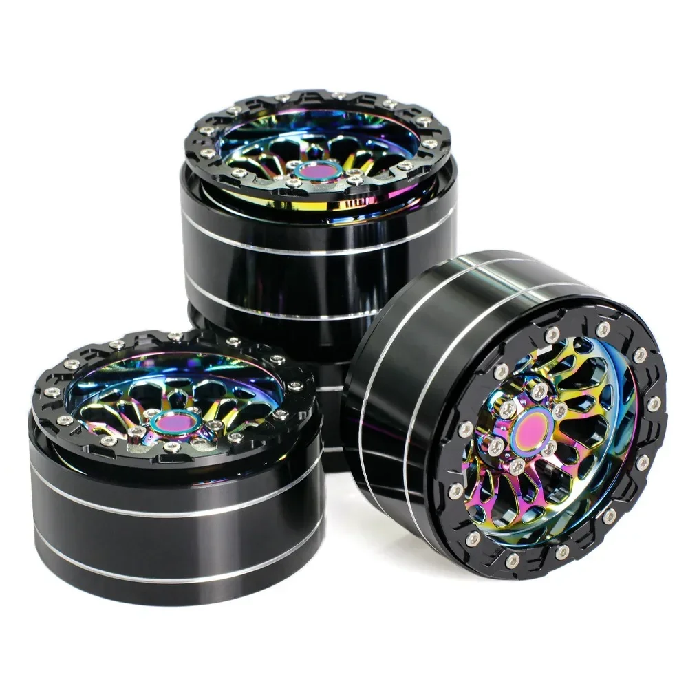 2.2 Inch Metal Electroplating Colorful Wheel Hub for  SCX10 TRX4 90046 Crawler Rc Car Accessories