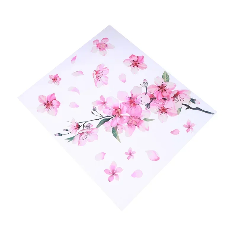 Car Sticker Pink Cherry Blossom Vinyl Car Sticker Auto Flower Decal Windshield Windo Bumper Trim Interior Mouldings Auto Styling