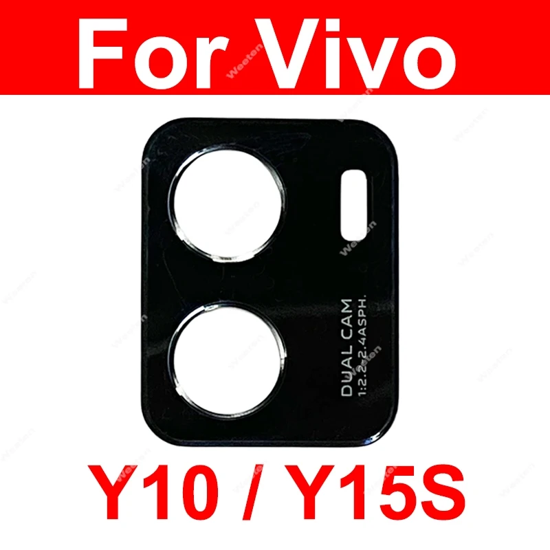For Vivo Y10 Y15S V2140A V2120 Rear Lens Glass Back Camera Glass Lens with Sticker Replacement Parts
