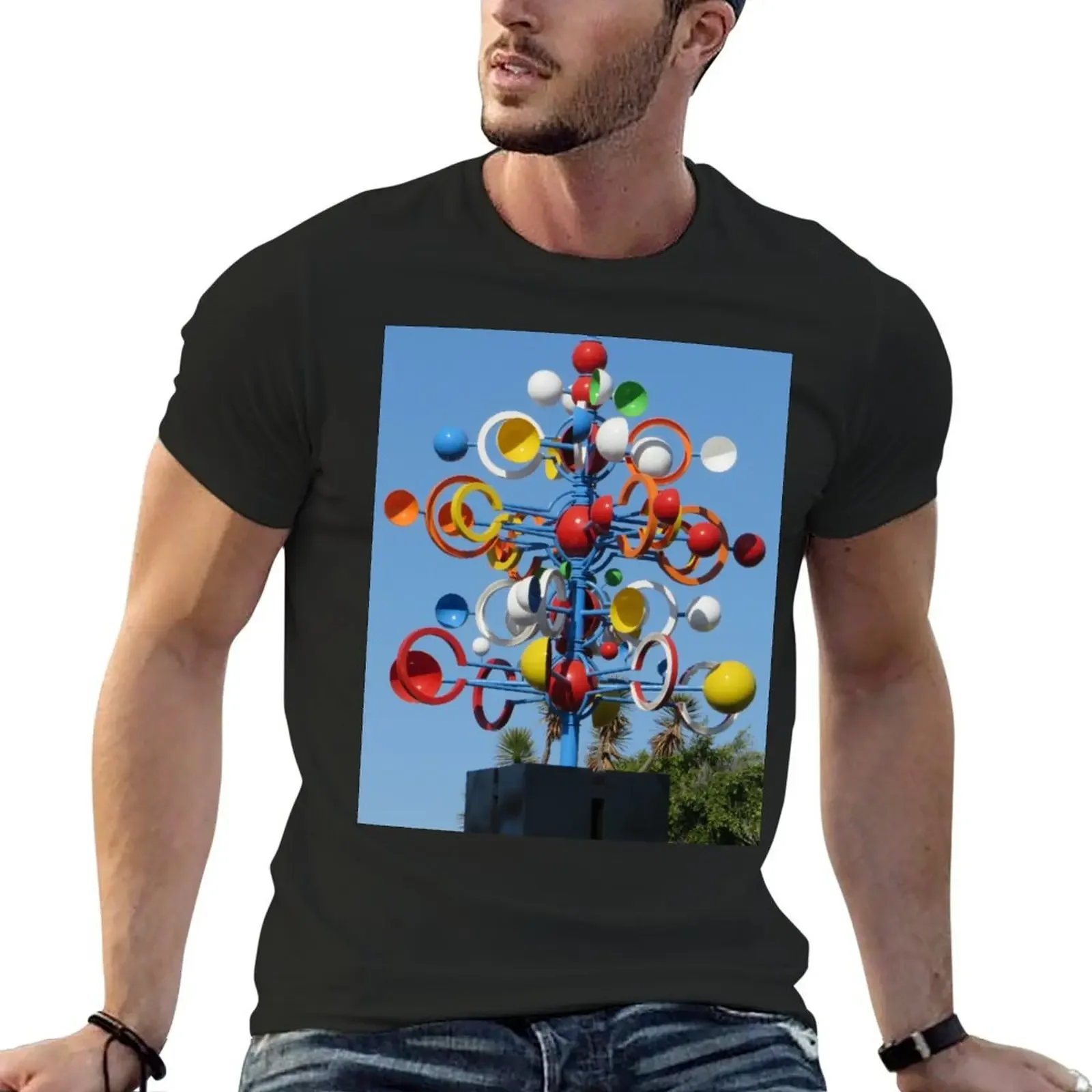 

Cesar Manrique Circular Wind Sculpture T-Shirt plus size clothes cute tops graphic tee shirt mens shirts graphic tee