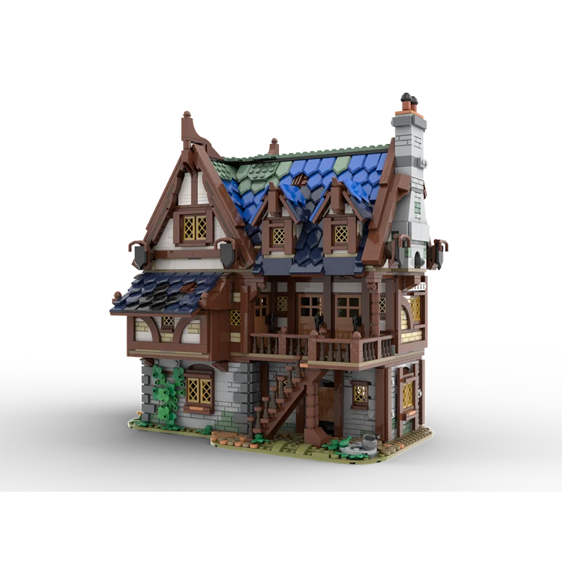 Street View Series MOC-119495 Medieval Tavern & Inn Building Block DIY Model Collection Experts Assembling Puzzle Brick Toy Gift