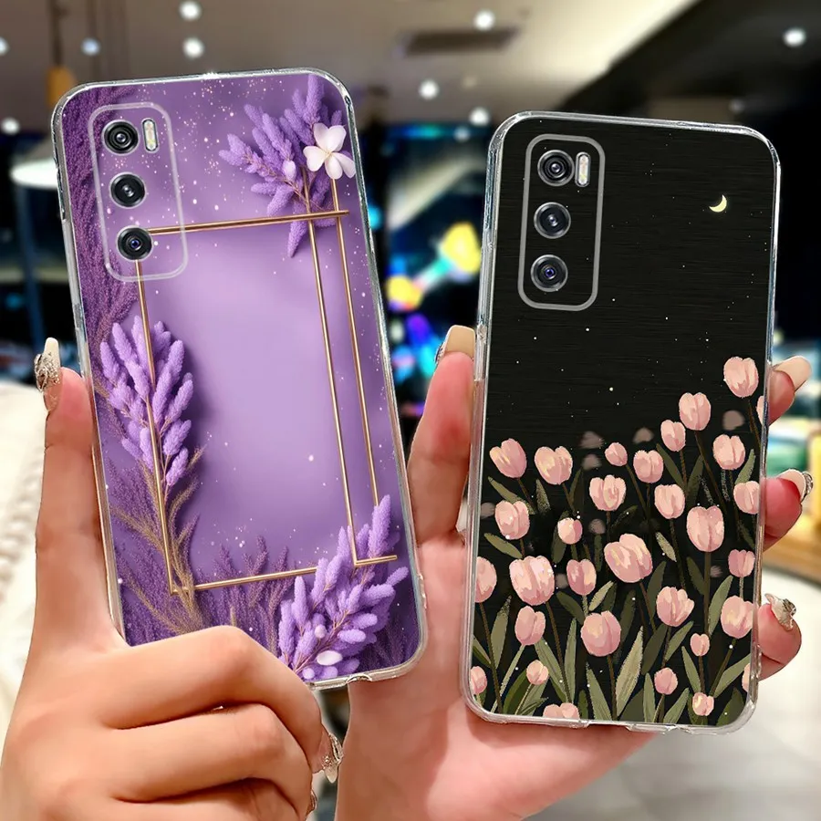 For Vivo V20 SE Y70  Phone Case flower Butterfly Soft Silicone Back Cover for  VivoV20se V2022  V2023 Coque Vivo v 20se Shells