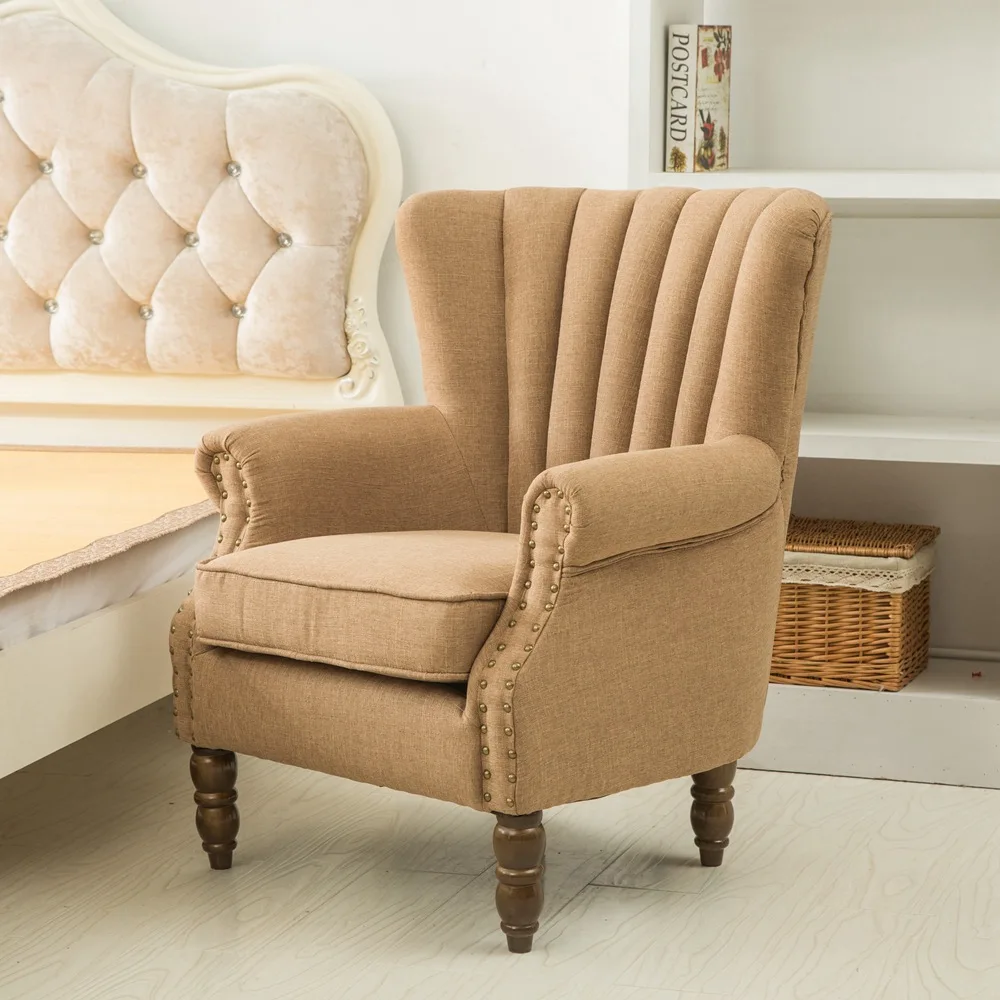 Joylove Americano retrò semplice tessuto divano singolo sedia camera da letto dell'hotel caffè divano casual reception sedia tigre sedia singola