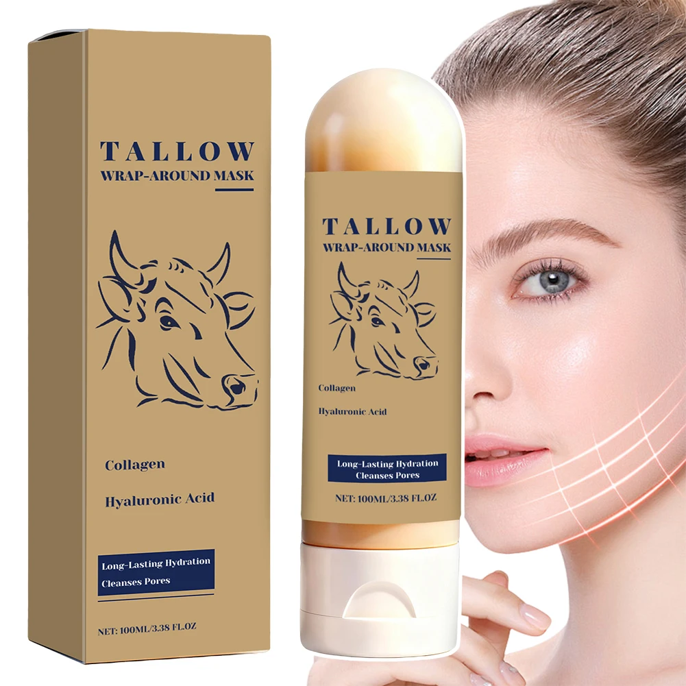 100ml Beef Tallow Peel-Off Face Mask,Pore Cleansing Moisturizing Peel Off Mask,Hydrating Nourishing Facial Mask For Pre-Makeup