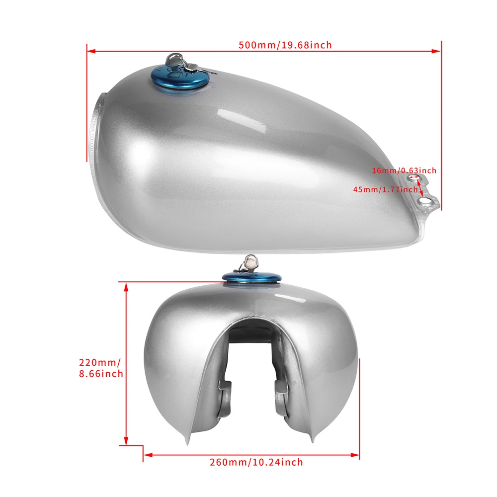 4 Colors 9L 2.4 Gal Iron Motorcycle Gas Fuel Tank Retro Vintage with Oil Tank Cap Cover For Suzuki GN125 GN250