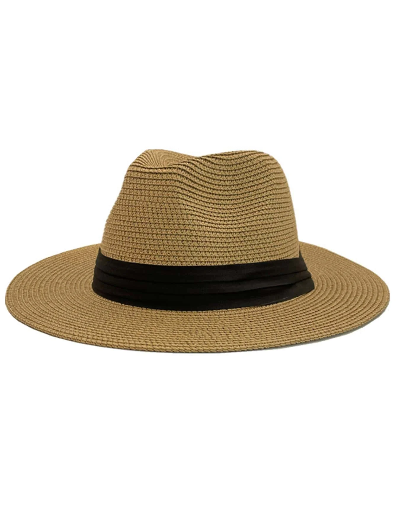 Panamanian straw hat for men and women, with a large sunshade brim and small square, 1 set