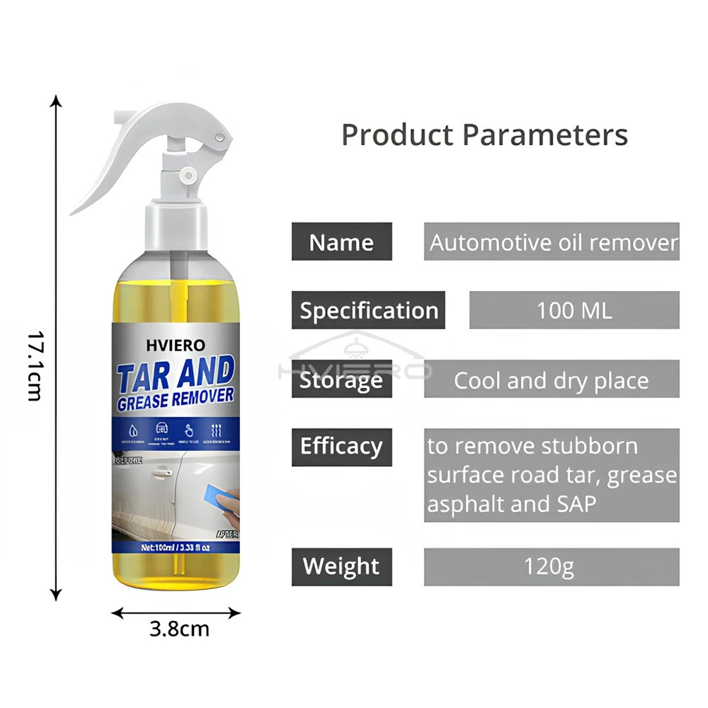 100ml Car Oil Tar Remover Solvents Based Spray Grease Police Degreasers Cleaner Kitchen Home Dilute Dirt Cleaning Polish Paint