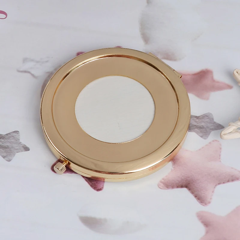 Espejo de bolsillo compacto de aleación Vintage, espejo de aumento plegable para maquillaje cosmético