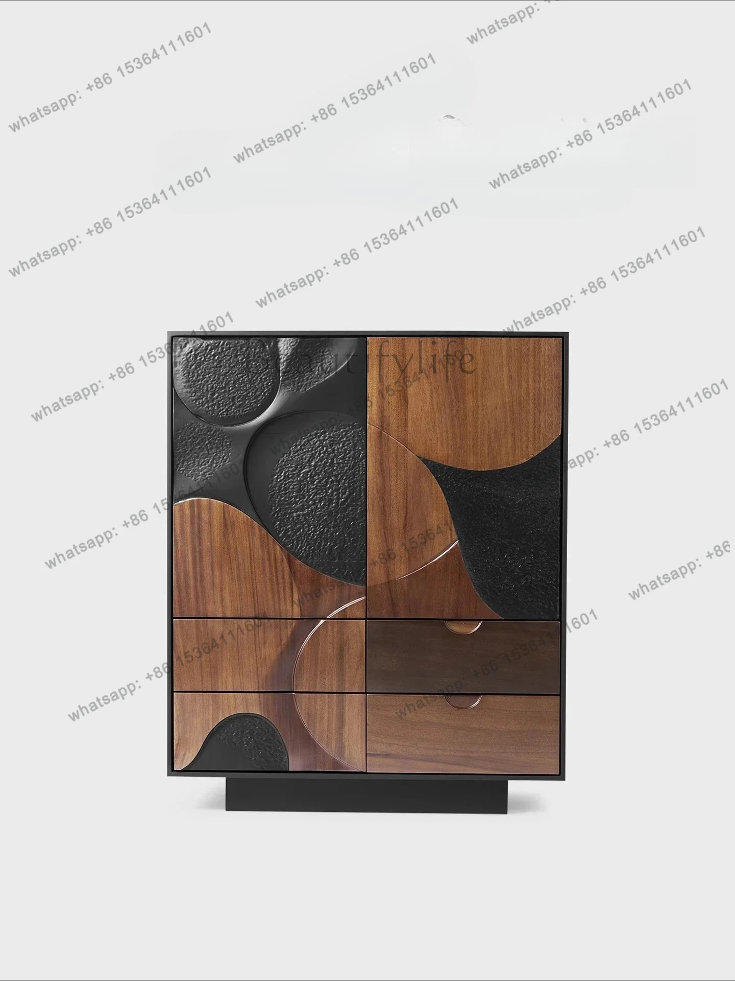 

Italian Light Luxury Solid Wood Chest Cabinet Design Sense Dining Side Cabinet Villa Living Room Against The Wall Storage Lock