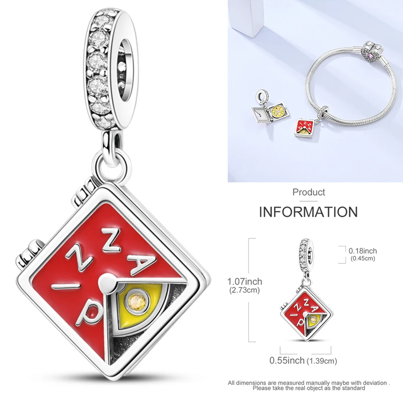 925 Sterling Silber Lebensmittel-Charm-Perlen Erdbeere Pilz Honig Kaffee Cocktail Gumball DIY Armband Halskette Geschenk für Frauen – Detail 24
