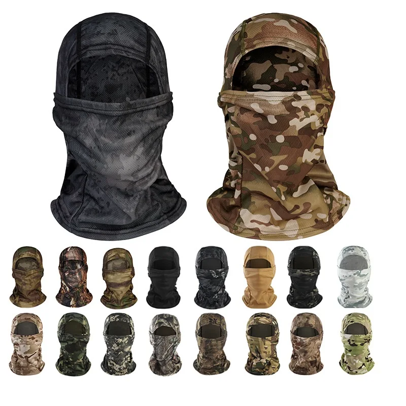 

Outdoor Breathable Sunscreen Headscarf Camouflage Face Mask Neck Gaiter Designer 1 Hole Headband Balaclava For Hiking Cycling