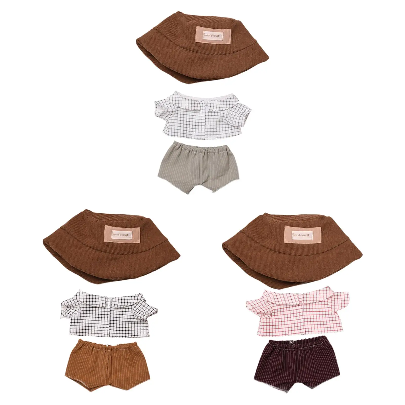 Camisa de muñecas con pantalones cortos y sombrero, trajes casuales para muñecas de 38cm, vestidos para niñas, regalos de Año Nuevo, regalos de cumpleaños, 3 piezas