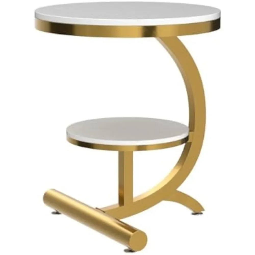 Luxury Marble End Table Decor & More Round Coffee Table Shelf for Home & Living Room |Gold Coffee Table|Outdoor&Indoor Furniture