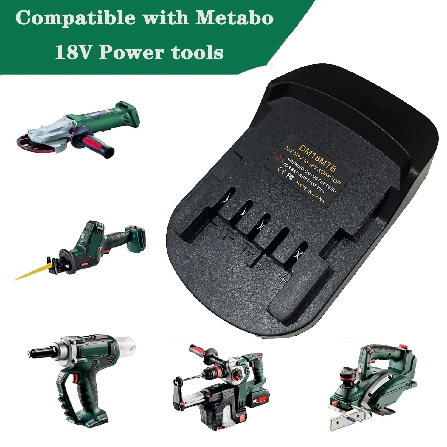 DM18MTB Converter Adapter for Dewalt for Milwaukee 18V 20V Li-ion Battery Convert To for Metabo 18V Power tools