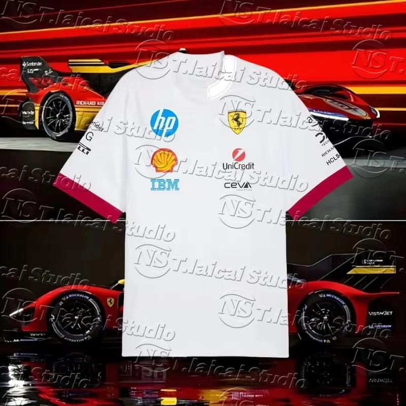 

Formula 1 T-Shirt summer Men's White T-Shirt Best Selling Breathable Comfortable Outdoor Adult Sports Short Sleeve T-Shirt MOTO