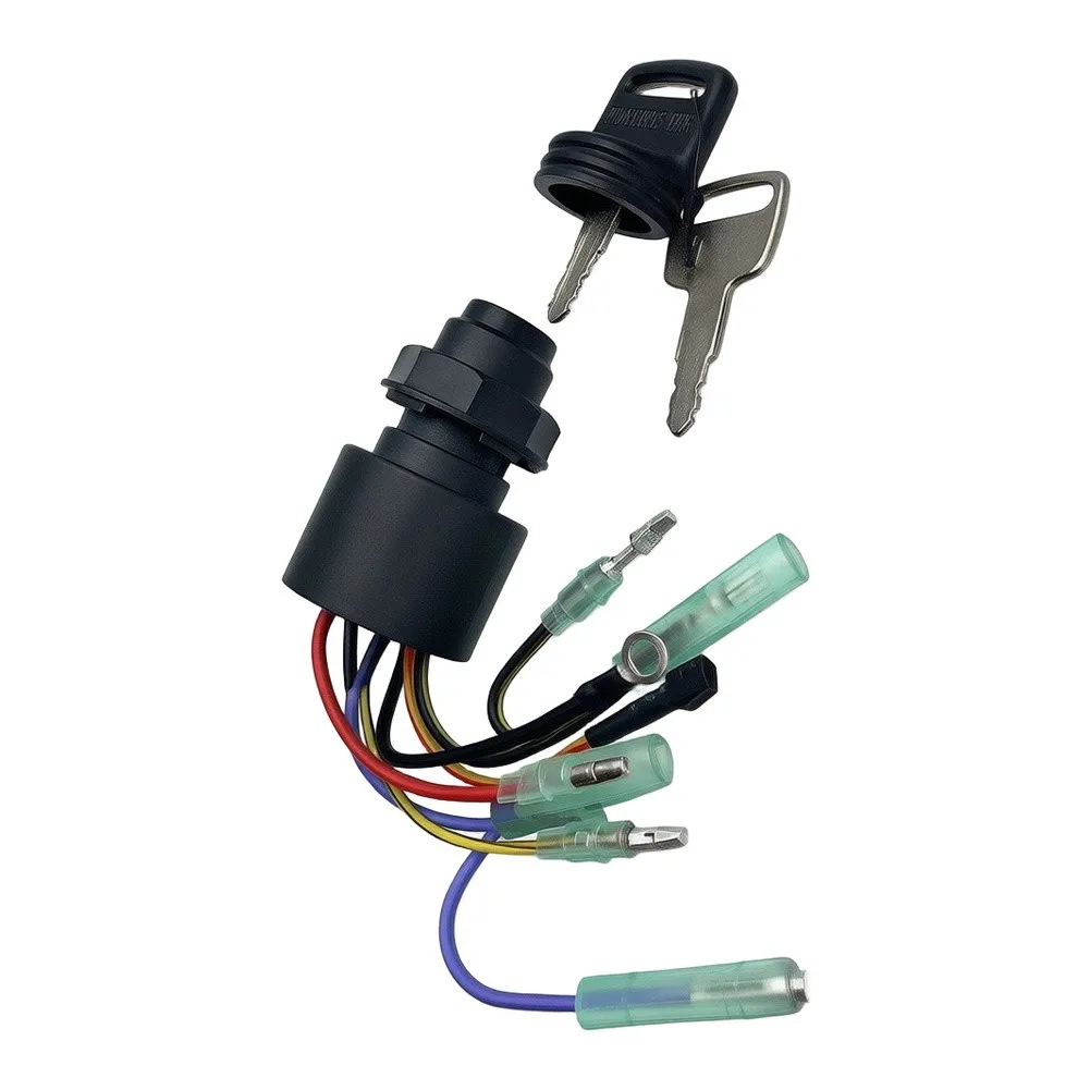 For Mercury-Compatible 6 Wire Ignition Switch with Key for Outboard Motors and Marine Electric Door Lock Use Black Finish