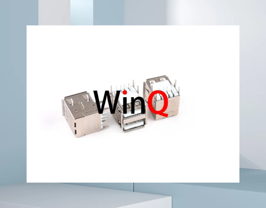 

USB female socket connector double-layer 90 degree 4P straight pin A female 90 degree rolled edge USB charging interface socket