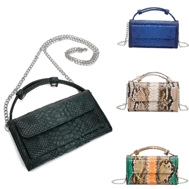 Snakeskin bags for women 2024 New Fashion Phone Daily Clutch Small Shoulder Bags Female Casual Cross body Bag Chain Handbag