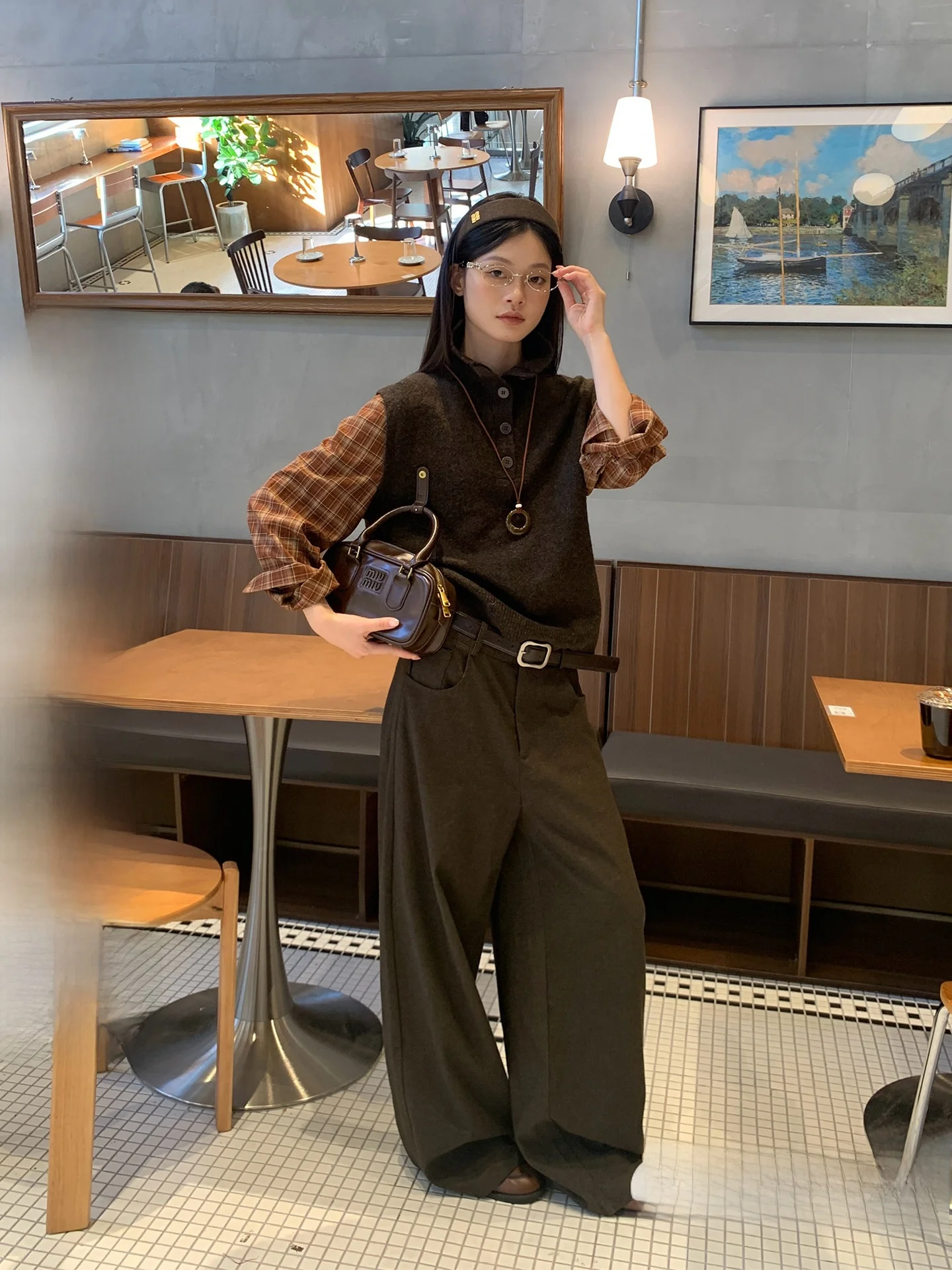 

High Waist Wide Leg Casual Knife Pants Women's Loose Floor Length Straight Cut Trousers Autumn Winter New Sle Sze