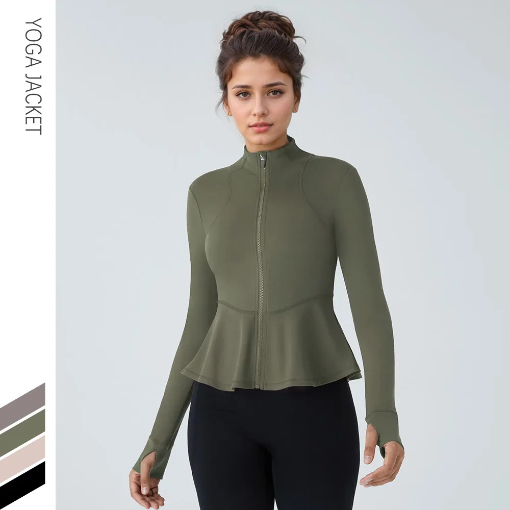 

Ultralightweight Jacket Zippered Breathable QuickDry Jacket Yoga Pilates Dancewear Jacket Formfitting Thermal Sleeve ActiveTop