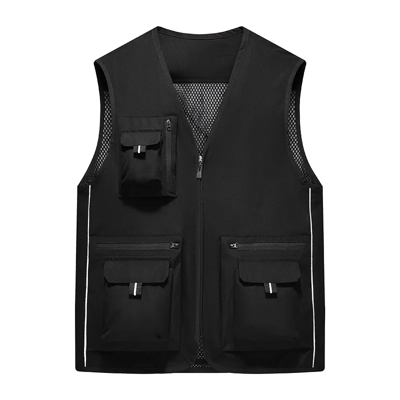 Summer Vest Man Fishing Clothing Work Men's Sleeveless Jacket Multi-pocket Luxury Mesh Tactical Jackets Coat Wear