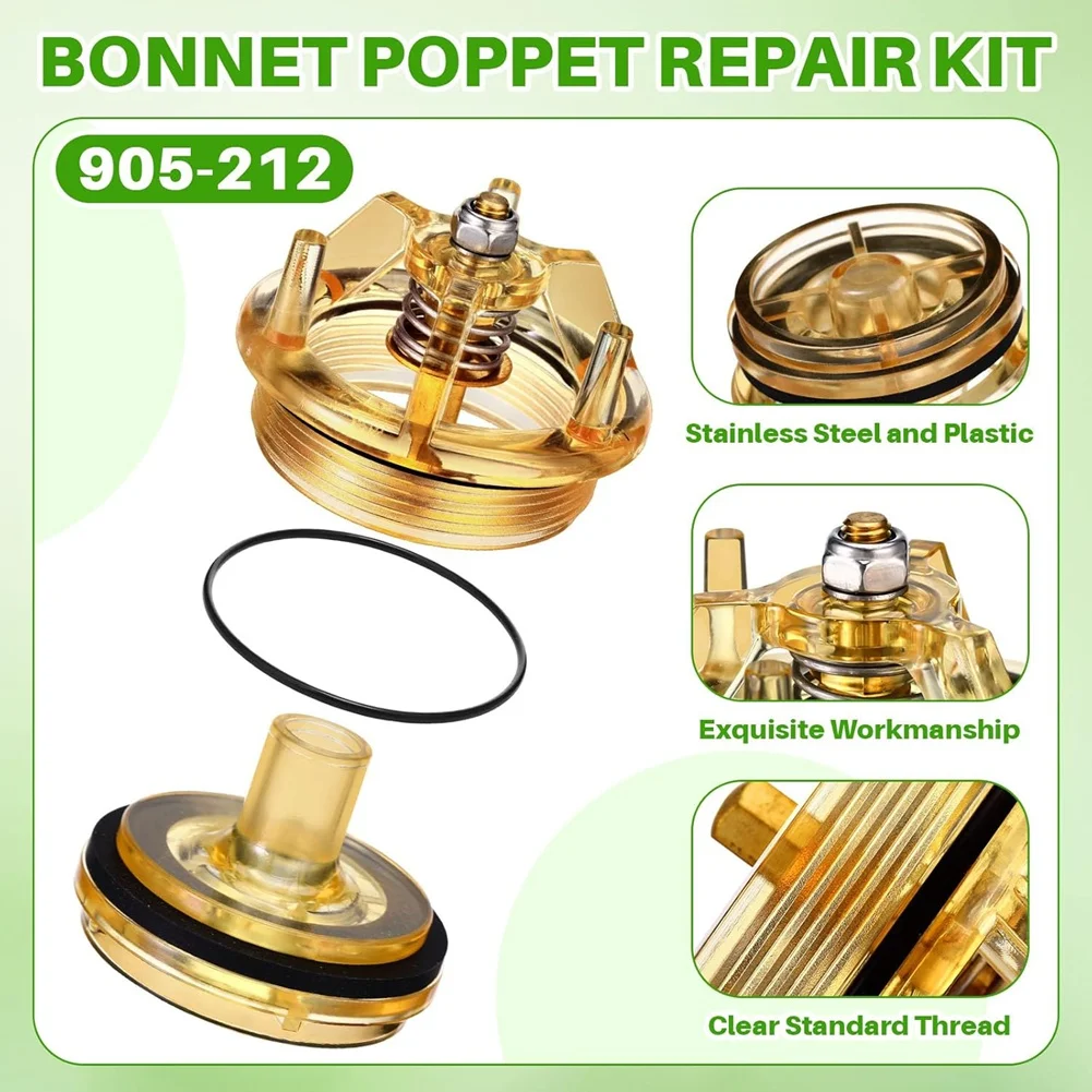 REST 5 Pack 905-212 Bonnet and Poppet Repair Kit Compatible with 1inch and 1-1/4inch Model 765 Back Preventer
