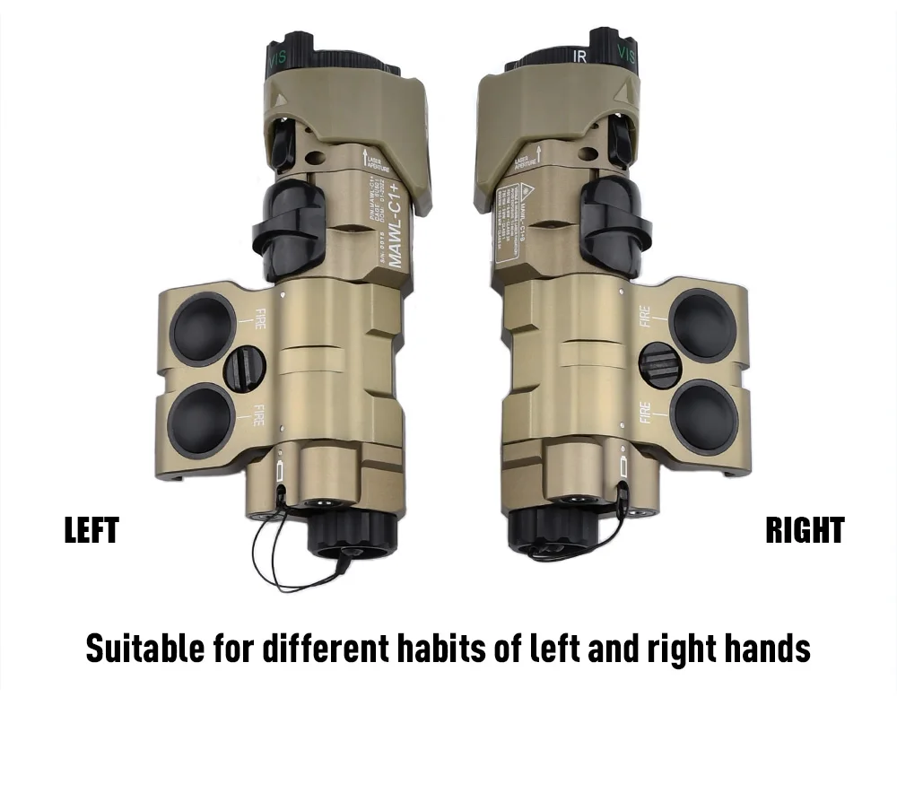 WADSN Neues Verbessertes MAWL-C1 Taktisches Airsoft Voll-Metall CNC LED-Zielgerät MAWL Rotpunkt Grün Blau Jagd M300 M600 Lichter IR-Laser – Detail 8