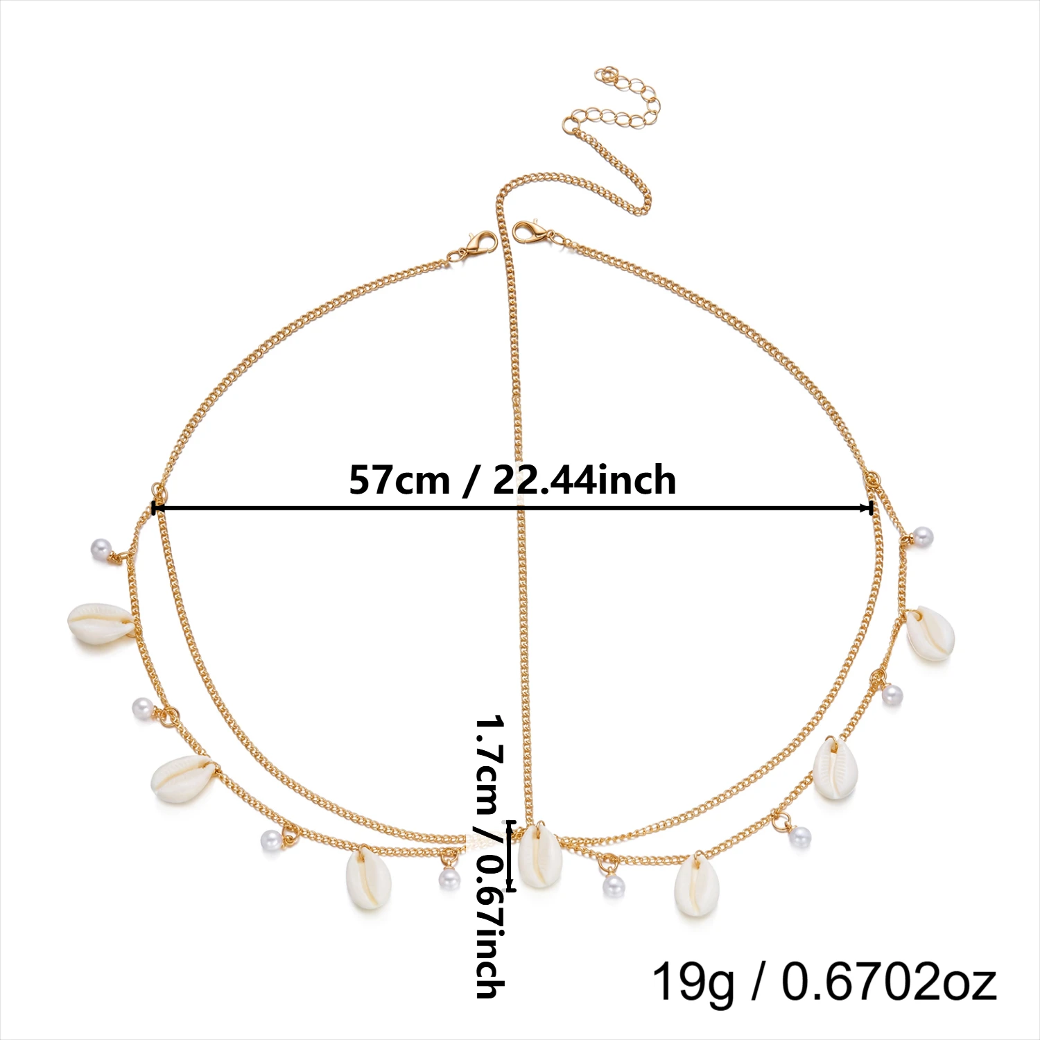 Böhmischer Haarreif mit Muschel-Haarschmuck und Perlenketten-Quasten für Damen – Eleganter Kopfschmuck für Strandurlaub und Geschenke – Detail 8