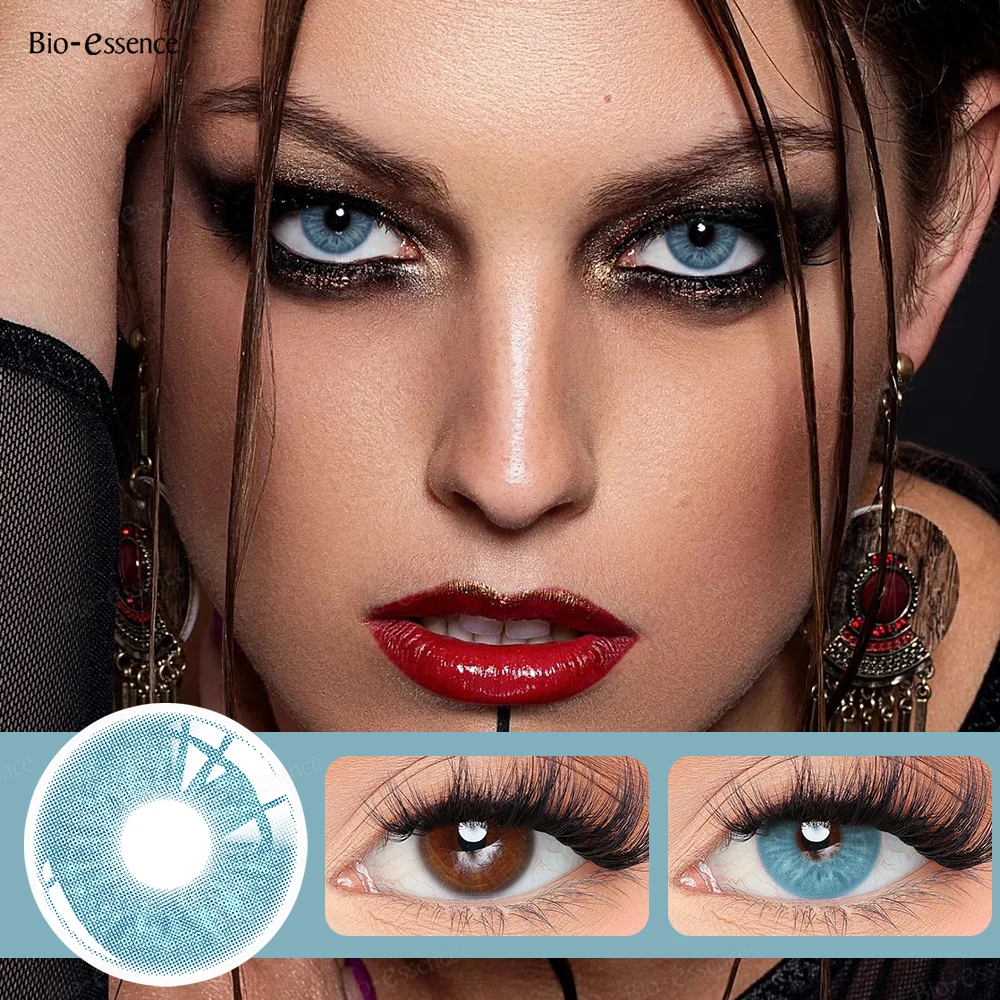 Bio-essense Kontaktlinsen für Augen, natürliche Schönheit, Schüler, Augenlinsen, koreanische braune Kontakte, 2 Stück, 1 Jahr, modisch, grün, Pupillentes – Detail 11