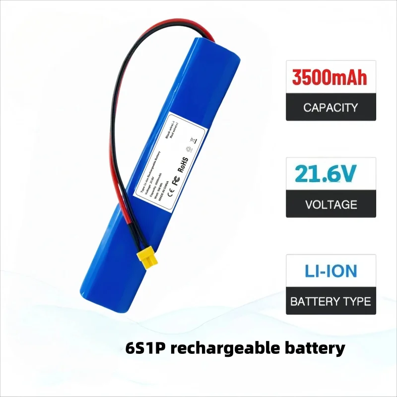 6S1P 21.6V 6000mAh Rechargeable Lithium Ion Battery Pack,  Portable Power for DIY Electronics RC Models & Testing Equipment