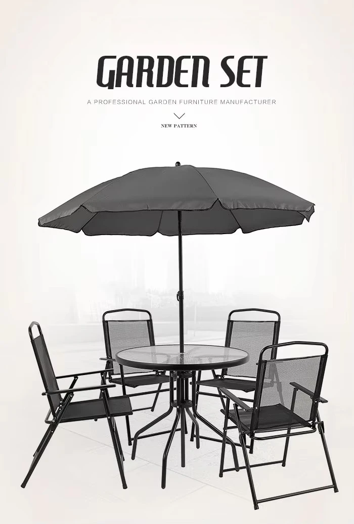 Combinación gratuita personalizada, fresco y fácil de limpiar, juego de muebles plegables portátiles de hierro para jardín, cafetería al aire libre, mesa de centro y silla