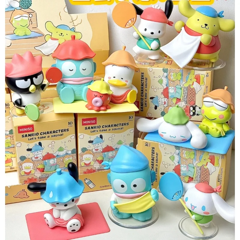 

Genuine Sanrio Characters Steam Sauna Together Series Blind Box Kawaii Decorative Ornaments Children'S Toy Model Gift
