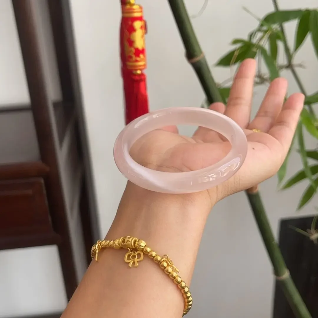 

White Moonlight Chinese Ice Opal Jade Bracelet Girlfriend Wife Gift Box