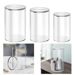 Acrylic Clear Piggy Bank Multipurpose Birthday Gift Coin Bills Money Saving Box Large Capacity Change Jar for Adults Kids