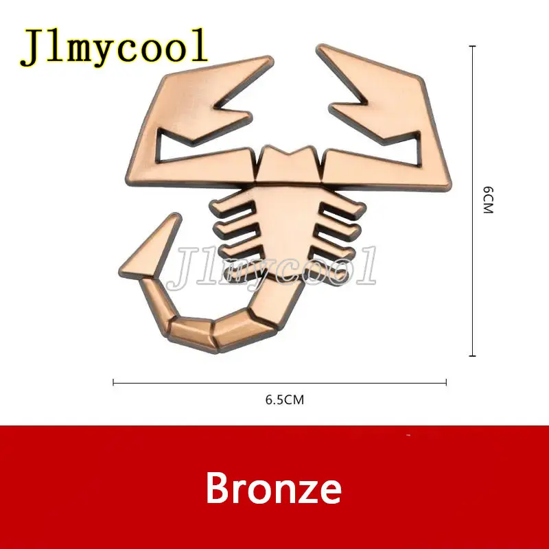 3D Metal Scorpion Car Styling hrome Zinc Alloy Adhesive Emblem Badge Sticker Decal for Fiat Abarth 500 600 124 125 595 Egea view 4