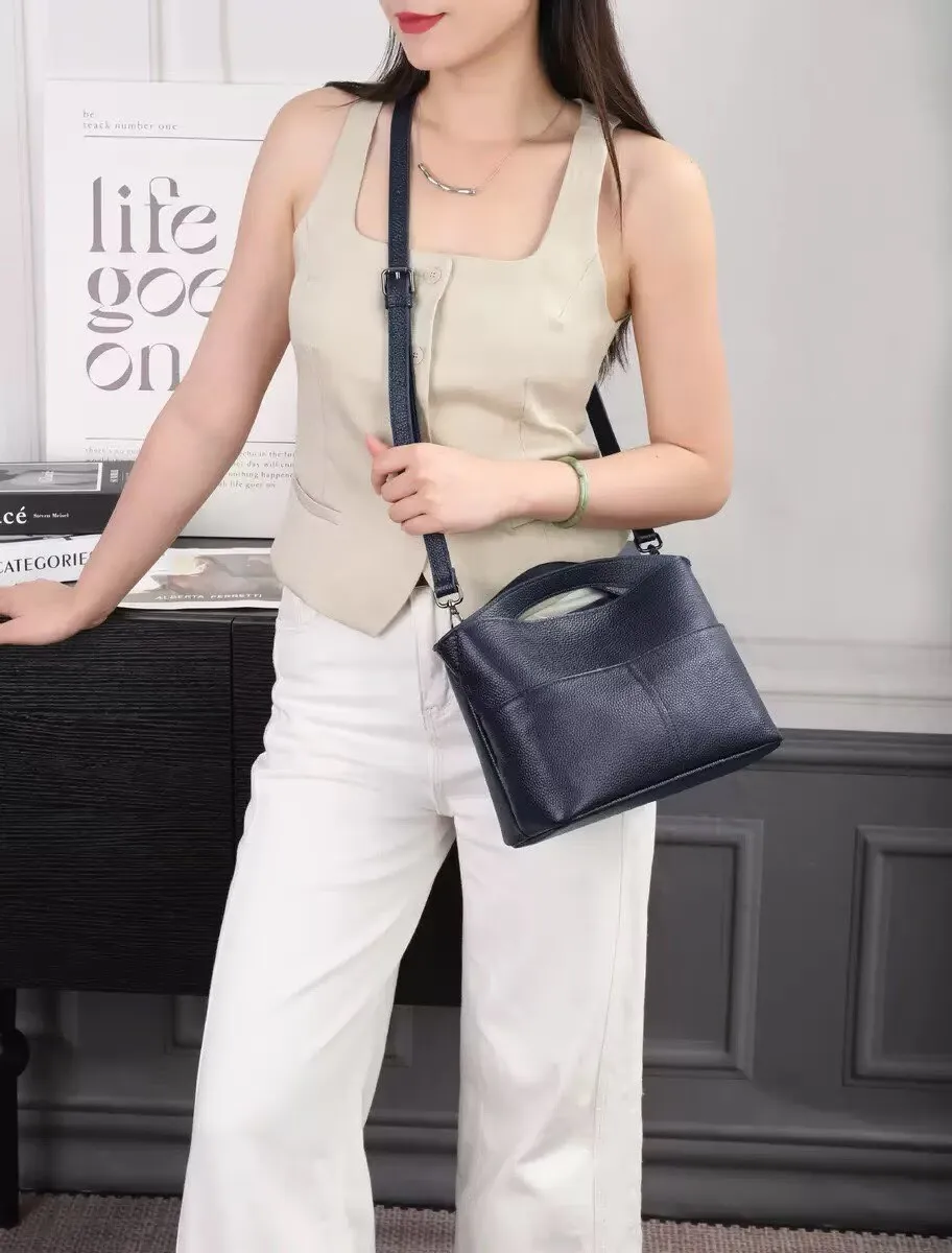 Russia Soft Real Leather Female Shoulder Crossbody Bags,Cowhide Leather Handbag for Women,New Travel Purse,Lady Everyday Bags