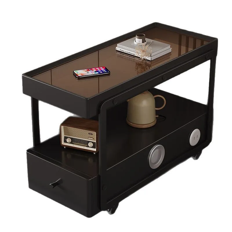 

25 new mobile side few living room sofa side cabinet multi-functional partition cabinet light luxury crevice cabinet cream