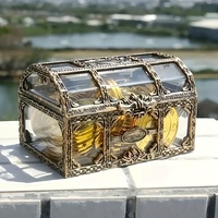 1pc Pirate Treasure Chest, Jewelry Gemstone Coin Storage Box, Chocolate Candy Food Box With Lid, Christmas New Year Gift Storage