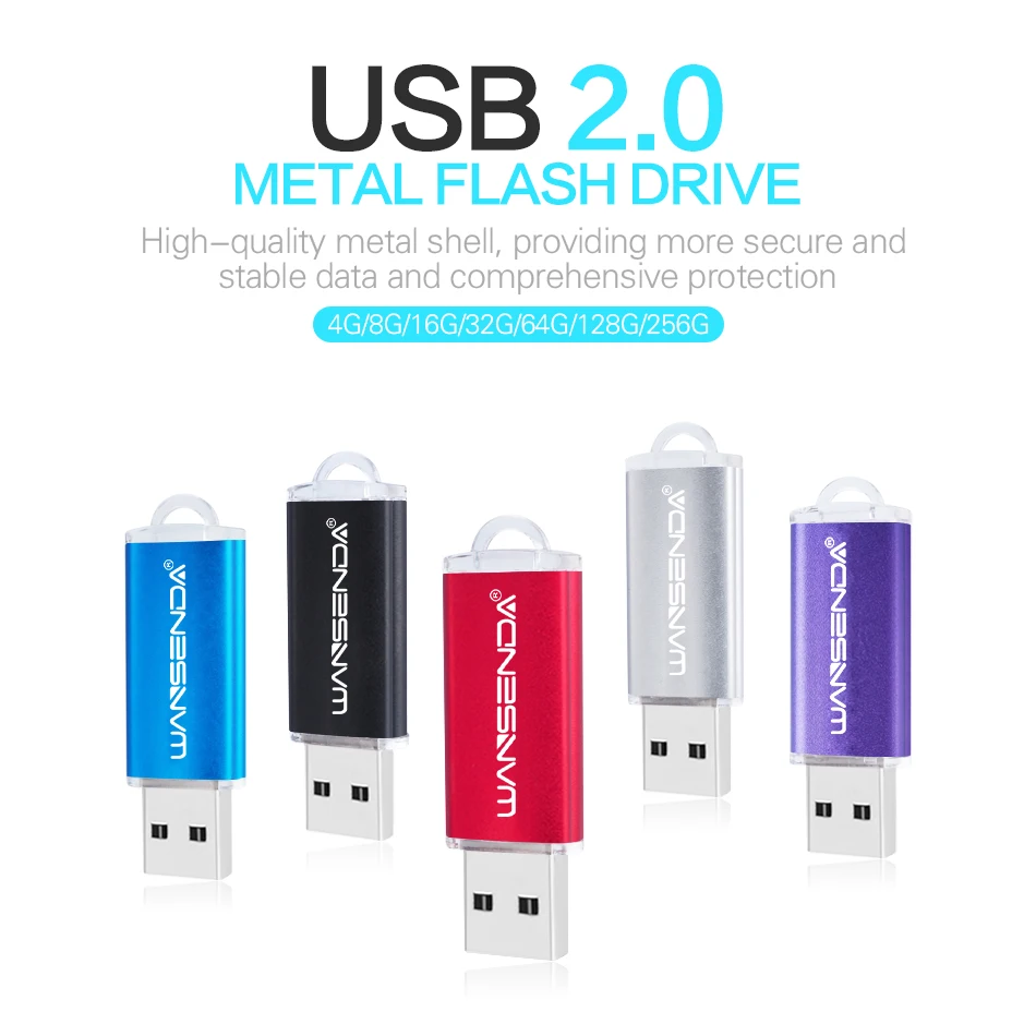 Wansenda USB Flash Drive Cle USB 2.0 Pen Drive 8GB 16GB Memory Stick 32GB 64GB 128GB 256GB Portable Pendrive U Disk Thumb Drive