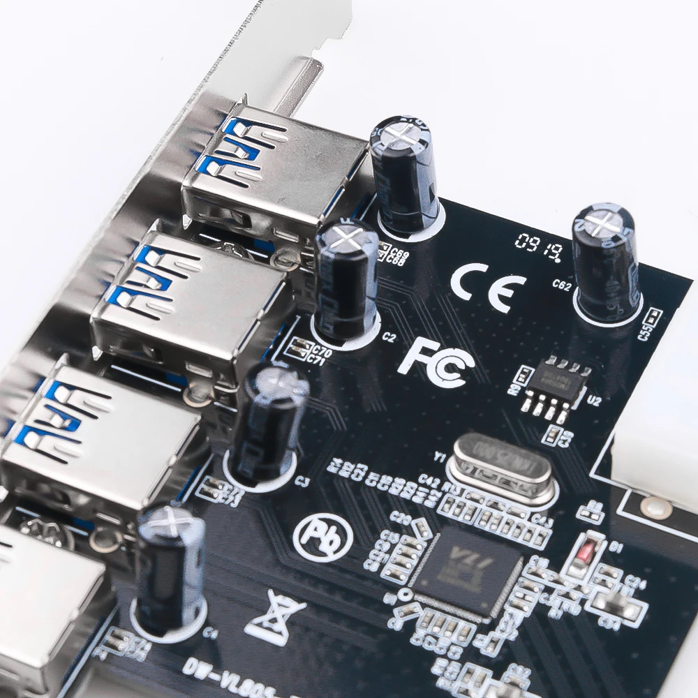 4 منافذ USB 3.0 PCI-E بطاقة توسيع PCIe HUB محول USB 3.0 PCI Express مجلس مضاعف USB3.0 تحكم إضافة على البطاقة السريعة