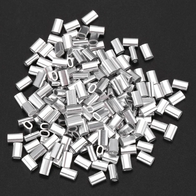 M1.5 Wire Rope Aluminum Ferrule Cable Ties Crimp Wire Rope Chuck Aluminum Jacket 1000 Pieces